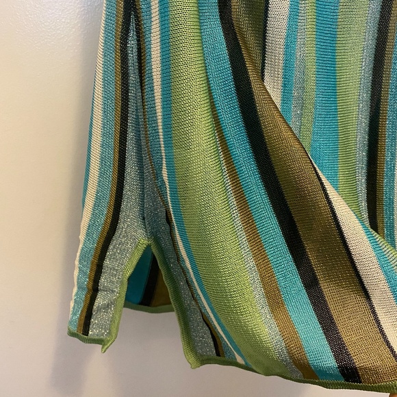 Bebe Sparkle Striped Halter Top Green Blue XS - Picture 8 of 10
